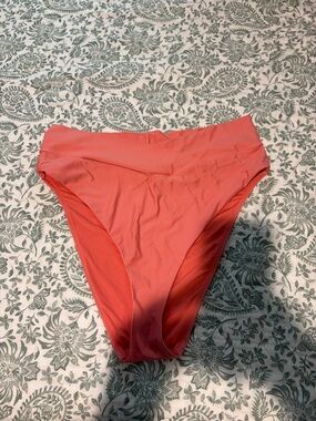 aerie High-Rise Bikini Bottom in Coral